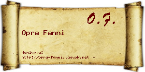 Opra Fanni névjegykártya