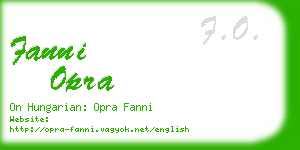 fanni opra business card